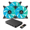 VENTILADORES OCELOT GAMING OFKIT-2 / KIT 3 PIEZAS / 120MM / RGB / HUB PARA 10X VENTILADORES RGB / CONTROL REMOTO / 38.5 CFM / 12