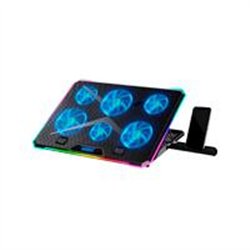 BASE ENFRIADORA BALAM RUSH EOLOX FREEZ EF707 / 17 PULG / 6 VENTILADORES / 2X USB / PANTALLA LCD / AJUSTABLE 8 NIVELES / ILUMINAC