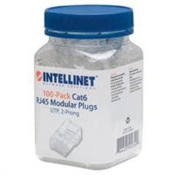 PLUG RJ45,INTELLINET,502344, CAT 6 UTP MULTIFILAR 100 PZAS