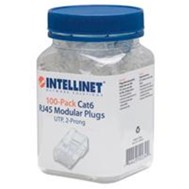 PLUG RJ45,INTELLINET,502344, CAT 6 UTP MULTIFILAR 100 PZAS