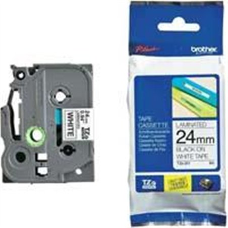 CINTA BROTHER LAMINADA TZE251 NEGRO SOBRE BLANCO DE 24 MM