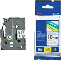 CINTA LAMINADA BROTHER TZE141 NEGRO SOBRE TRANSPARENTE DE 18 MM 8 MTS