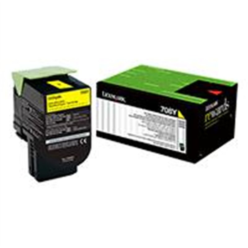 TONER LEXMARK 70C80Y0 AMARILLO, RENDIMIENTO ESTANDAR 1000 PAGINAS, PARA CS310DN. CS510DE