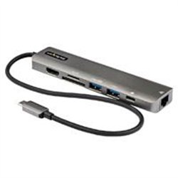 DOCKING STATION - ADAPTADOR MULTIPUERTOS USB C - DOCK MINI USB-C A HDMI 2.0 4K 60HZ, PD PASS-THROUGH DE 100W, SD, USB, GBE Y CAB