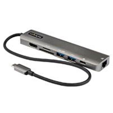 DOCKING STATION - ADAPTADOR MULTIPUERTOS USB C - DOCK MINI USB-C A HDMI 2.0 4K 60HZ, PD PASS-THROUGH DE 100W, SD, USB, GBE Y CAB