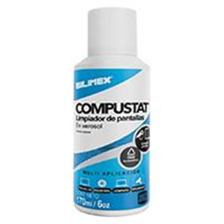 AEROSOL COMPUSTAT LIMPIADOR DE PANTALLAS (LAPTOPS, TABLETAS, SMART TV´S, SMART PHONES) SILIMEX 170 ML