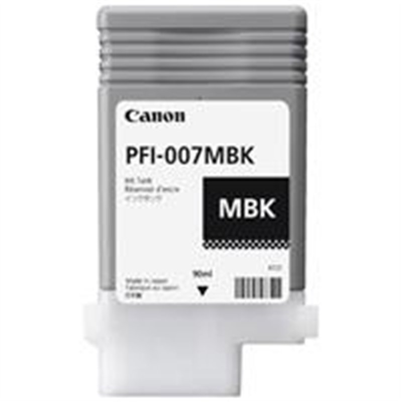 TANQUE DE TINTA CANON PFI-007MBK NEGRO MATE,COMPATIBLE CON IMAGEPROGRAF 670E,CAPACIDAD 90ML