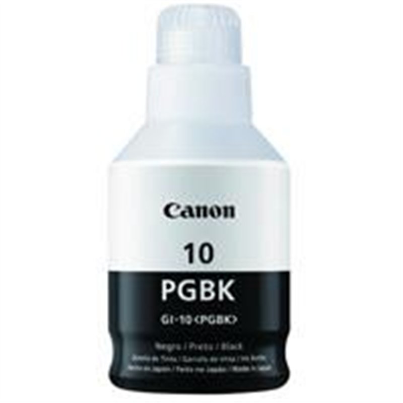 BOTELLA DE TINTA CANON GI-10PGBK NEGRA,RENDIMIENTO 8,300 PAGINAS,COMPATIBLE G6010,G5010,GM2010