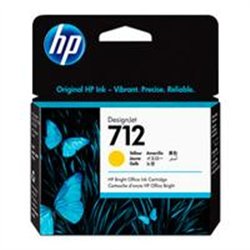 CARTUCHO DE TINTA HP DESIGNJET 712 AMARILLO, 29 ML, (3ED69A)