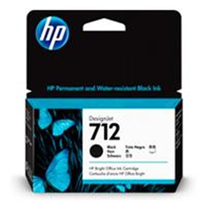 CARTUCHO DE TINTA HP DESIGNJET 712 NEGRO, 38 ML, (3ED70A)
