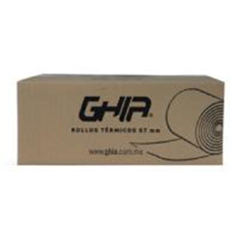 PAQUETE ROLLO PAPEL TERMICO GHIA CTG574N / 57X40 MM /PARA IMPRESORAS DE 58MM / REACCION NEGRO / 50 UNIDADES