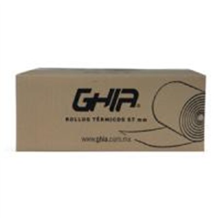 PAQUETE ROLLO PAPEL TERMICO GHIA CTG574N / 57X40 MM /PARA IMPRESORAS DE 58MM / REACCION NEGRO / 50 UNIDADES
