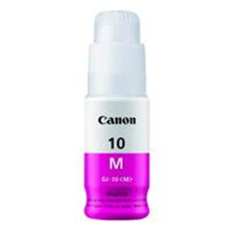 BOTELLA DE TINTA CANON GI-10M MAGENTA,TINTA CONTINUA,RENDIMIENTO 7700 PAGINAS,COMPATIBLE: G6010,G5010,GM2010