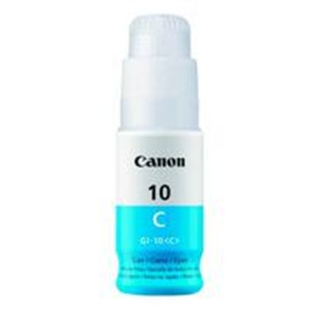 BOTELLA DE TINTA CANON GI-10C CYAN,TINTA CONTINUA,RENDIMIENTO 7700 PAGINAS,COMPATIBLE: G6010,G5010,GM2010