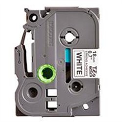 CINTA BROTHER LAMINADA TZES241 CON EXTRA ADHESIVO NEGRO SOBRE BLANCO 18 MM X 8 MTS