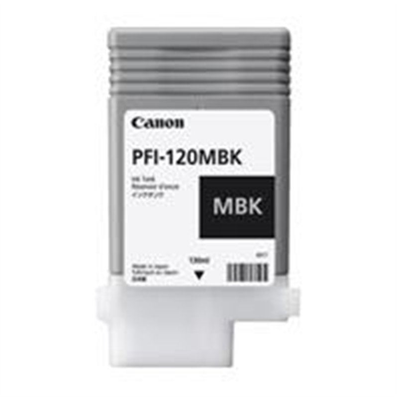 TANQUE DE TINTA CANON PFI-120 MBK NEGRO MATE,COMPATIBLE: TM-200,TM-205,TM-300,TM-305,CAPACIDAD 130 ML