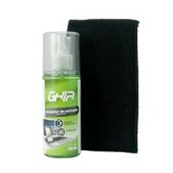 KIT DE LIMPIEZA PARA PANTALLAS GHIA, INCLUYE TOALLA TIPO ESPONJA Y LIQUIDO LIMPIADOR 140ML ANTIBACTERIAL