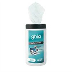 TOALLITAS HUMEDAS LIMPIADORAS GHIA 100 PZS PROTECCION ANTIBACTERIAL