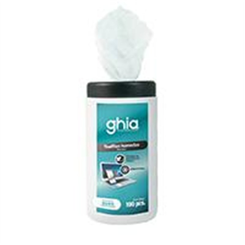 TOALLITAS HUMEDAS LIMPIADORAS GHIA 100 PZS PROTECCION ANTIBACTERIAL