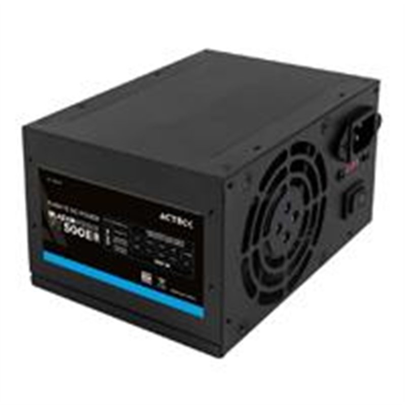 FUENTE DE PODER ACTECK BLAZAR PRIME FT500P / ATX / 500 W / NO MODULAR / VENTILADOR 80 MM / 1 AÑOS DE GARANTIA / NEGRO / AC-93814