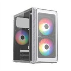 GABINETE ACTECK DOOM PRO CRYSTAL GI730C / MINI TORRE / MINI ITX, MICRO ATX / FUENTE 600 W / PANEL CRISTAL TEMPLADO / 3 VENTILADO