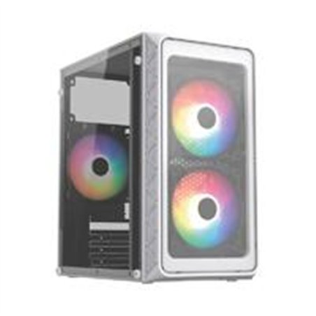 GABINETE ACTECK DOOM PRO CRYSTAL GI730C / MINI TORRE / MINI ITX, MICRO ATX / FUENTE 600 W / PANEL CRISTAL TEMPLADO / 3 VENTILADO