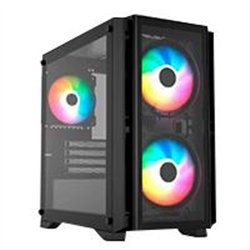 GABINETE GAMER BALAM RUSH / MINI TORRE / CARBONO CRYSTAL 4000C / MICRO-ATX, MINI-ATX / 3 VENTILADORES ARGB / PANEL IZQ CRISTAL +