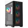 GABINETE GAMER BALAM RUSH CARBONO TWIN MATE 5000 / MEDIA TORRE / ATX,MICRO-ATX, MINI-ATX / 4 VENTILADORES ARGB / PANEL IZQ CRIST