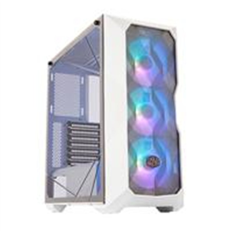 GABINETE COOLER MASTER TD500 MESH/BLANCO/MEDIA TORRE/ITX/ATX/SSI CEB/EATX/CRISTAL TEMPLADO/ARGB/GAMER