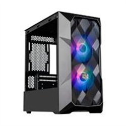 GABINETE COOLER MASTER MASTERBOX TD300 MESH CON VENTANA ARGB, MINI TOWER, MINI-ITX/MICRO-ATX, USB 3.0, SIN FUENTE, 2 VENTILADORE