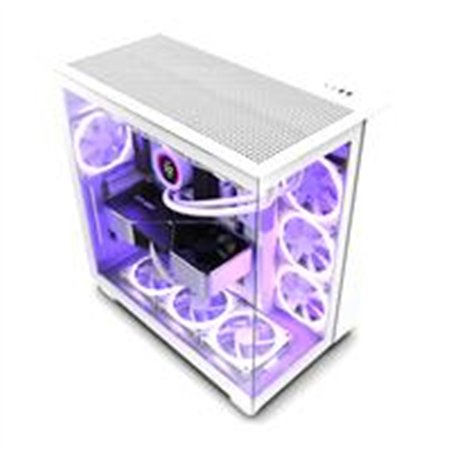 GABINETE NZXT H9 FLOW /BLANCO/VIDRIO TEMPLADO/ATX MID TOWER /CON 4 VENTILADORES/GAMER