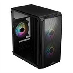 GABINETE ACTECK DOOM GI630 / MICRO TORRE / MICRO ATX, MINI ITX / FUENTE 500W / VENTILADOR RGB / PANEL ACRILICO, METAL / NEGRO / 