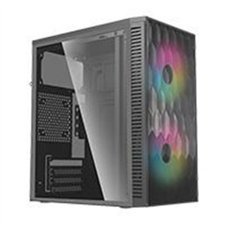 GABINETE ACTECK FUJI GC470 / MINI TORRE / MICRO ATX , MINI ITX / FUENTE 500W / VENTILADOR RGB / PANEL ACRILICO, METAL / NEGRO / 