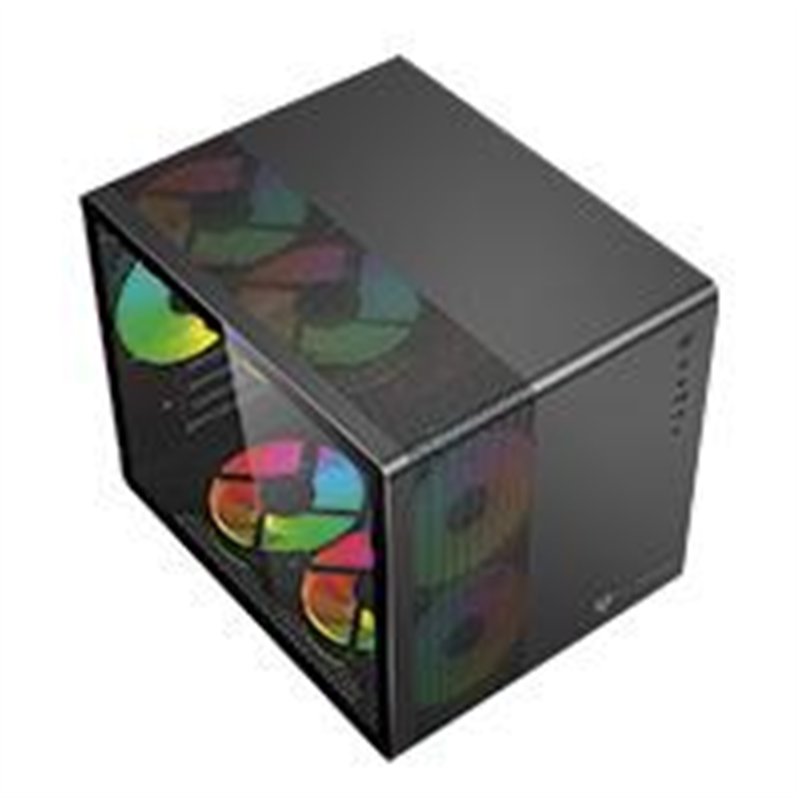 GABINETE GAMER BALAM RUSH TANK MINI GI930 / MINI ATX - ITX / MICRO ATX - MINI ITX / PANEL CRISTAL TEMPLADO - MALLA METALICA / 3X