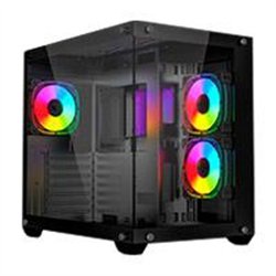 GABINETE OCELOT GAMING A-CUBE 1 / MID TOWER / ATX, M-ATX, ITX / PANEL LATERAL Y FRONTAL DE CRISTAL TEMPLADO / INCLUYE 3 VENTILAD