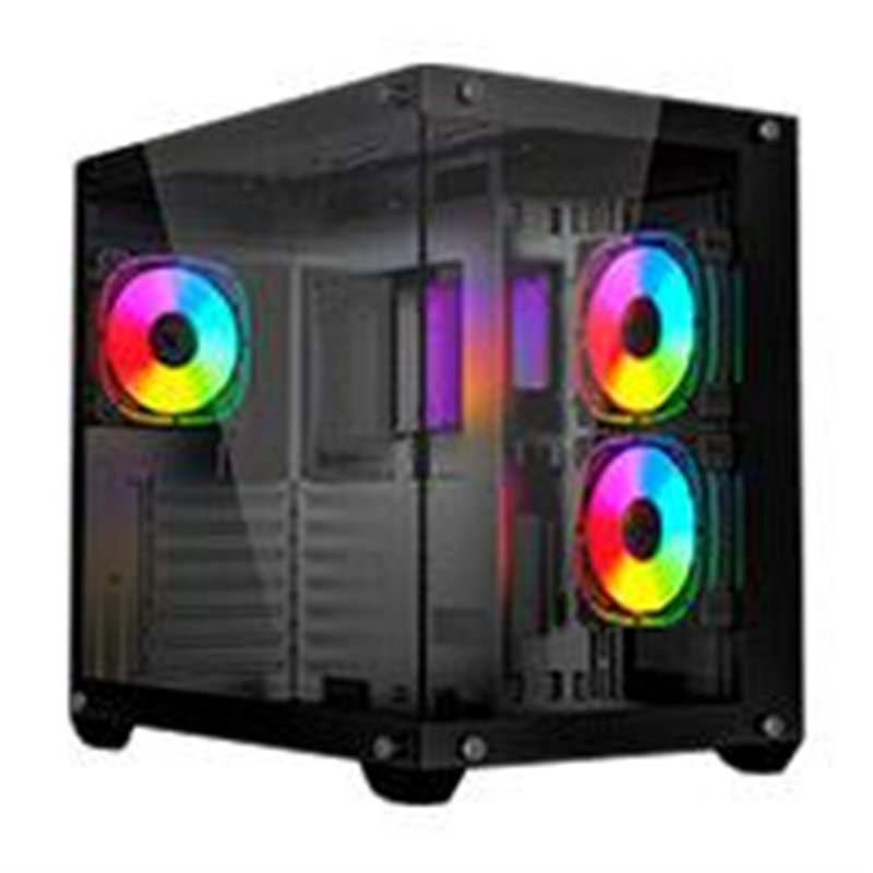 GABINETE OCELOT GAMING A-CUBE 1 / MID TOWER / ATX, M-ATX, ITX / PANEL LATERAL Y FRONTAL DE CRISTAL TEMPLADO / INCLUYE 3 VENTILAD
