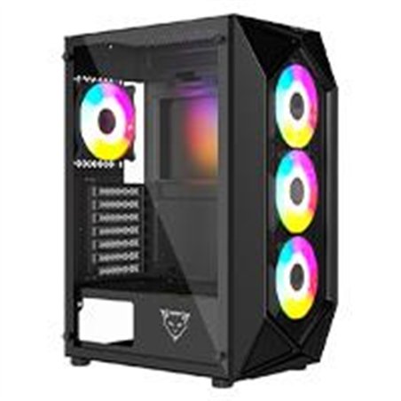 GABINETE OCELOT GAMING POLYGON-E5 / MID TOWER / ATX, M-ATX, ITX / PANEL LATERAL DE CRISTAL TEMPLADO Y FRONTAL EN MESH / INCLUYE 