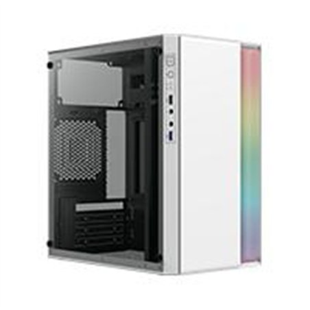 GABINETE ACTECK FUSION II GI440 / MINI TORRE / MICRO ATX, MINI ITX / FUENTE DE PODER 500W / PANEL ACRILICO / METAL / BLANCO / AC
