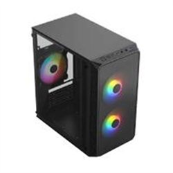 GABINETE ACTECK DOOM PRO CRYSTAL GI730C / MINI TORRE / MINI ITX, MICRO ATX / FUENTE 600W INCLUIDA / PANEL CRISTAL TEMPLADO / 3 A