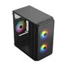 GABINETE ACTECK DOOM PRO CRYSTAL GI730C / MINI TORRE / MINI ITX, MICRO ATX / FUENTE 600W INCLUIDA / PANEL CRISTAL TEMPLADO / 3 A