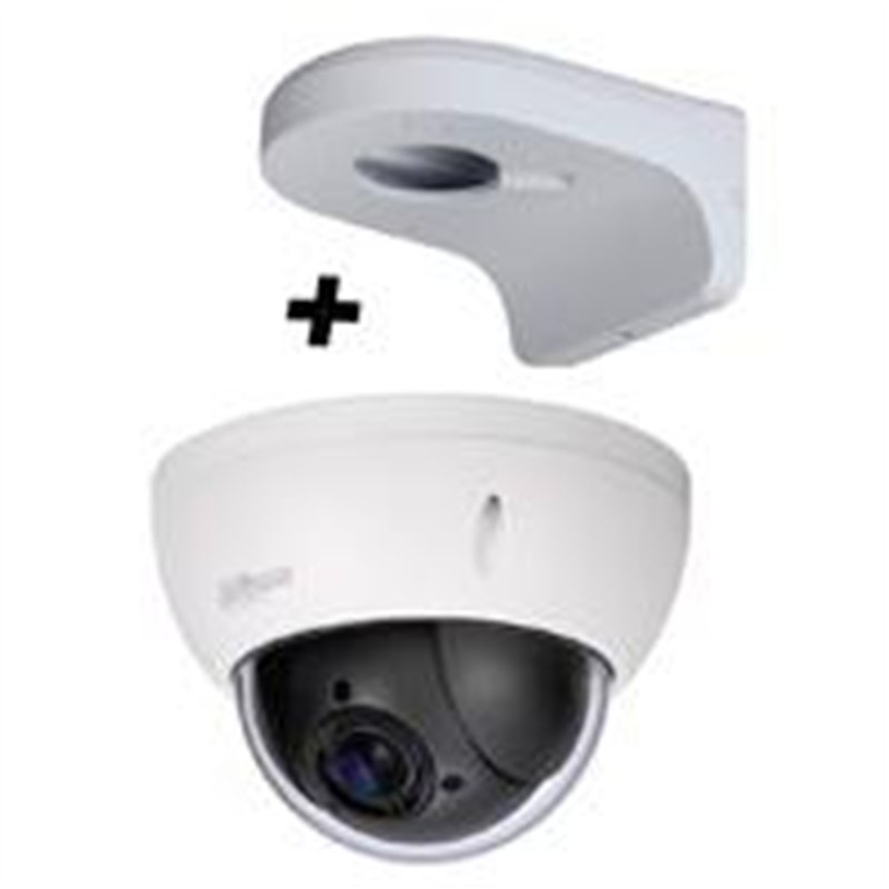 CAMARA DAHUA MINI PTZ DE 2 MP HDCVI / 4X ZOOM OPTICO CON BRAZO DE PARED PFB203W INCLUIDO