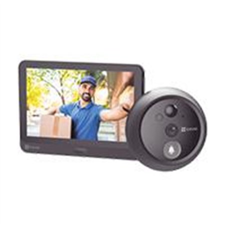 VIDEOPORTERO CON MIRILLA Y PANTALLA WI-FI DE BATERIA RECARGABLE / PARA INSTALARSE EN PUERTA / CAMARA 1080P / AUDIO DE DOS VIAS /