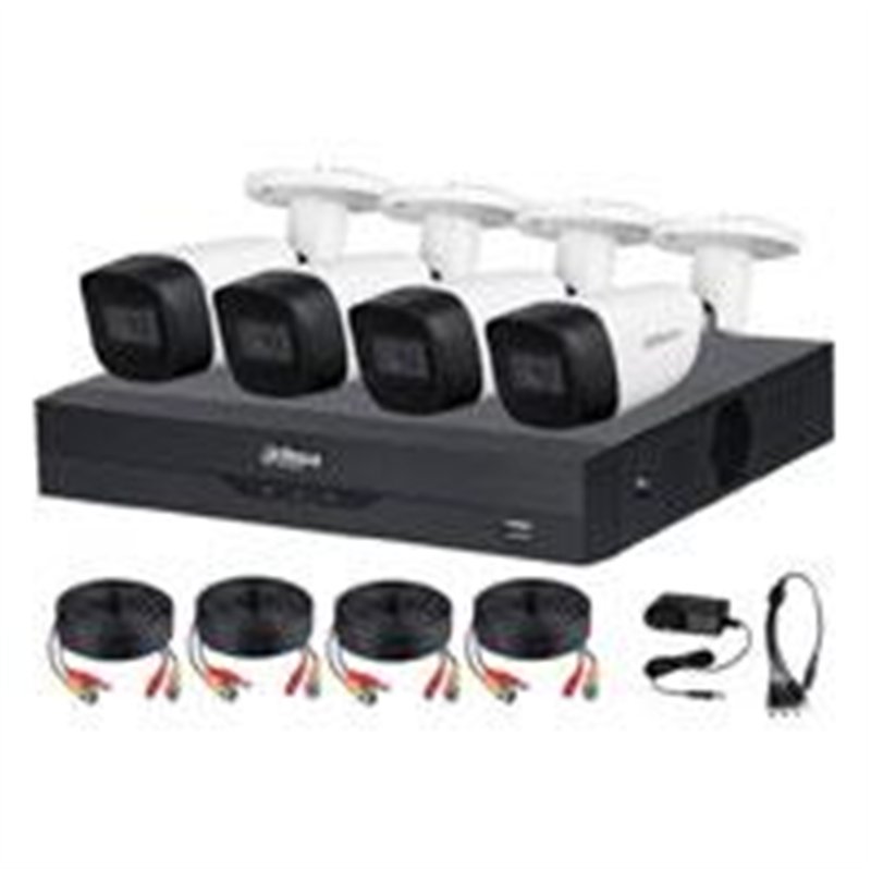 KIT DE 4 CANALES DE 5 MP CON AUDIO/ DVR WIZSENSE CON RECONOCIMIENTO DE ROSTROS/ H.265/ 4 CAMARAS METALICAS/ 4 CH 1 IP O HASTA 5 