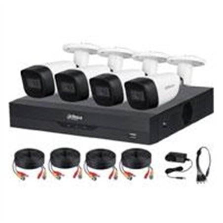 KIT DE 4 CANALES DE 5 MP CON AUDIO/ DVR WIZSENSE CON RECONOCIMIENTO DE ROSTROS/ H.265/ 4 CAMARAS METALICAS/ 4 CH 1 IP O HASTA 5 