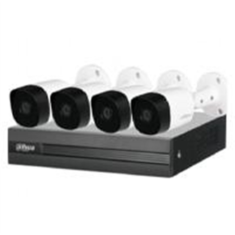 KIT DVR/DAHUA/DH-KIT/XVR1B04H-I/4-B2A51N-0280B-S2/KIT DE 4 CANALES DE 5 MEGAPIXELES/ DVR COOPER-I WIZSENSE/ CON IA/ H.265/ 4 CAM