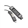 ADAPTADOR QD HP POLY 786C7AA/ DA85 ADAPTADOR DIGITALES QD USB-A Y USB-C, BOTONES DE VOLUMEN, MUTE , LLAMADA Y PAUSA COLOR NEGRO