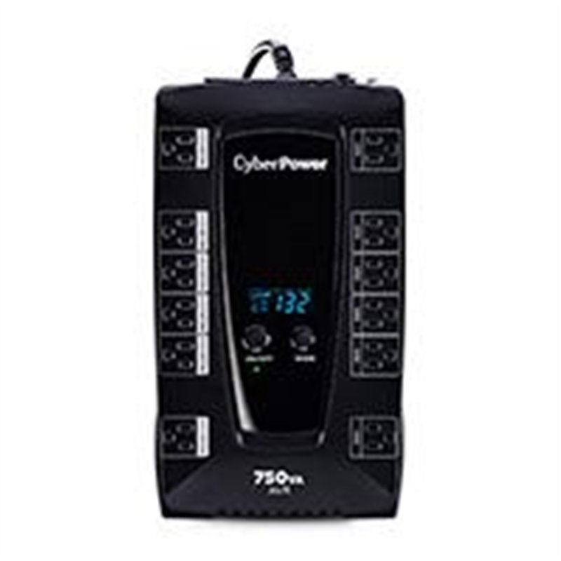NO BREAK CYBERPOWER (AVRG750LCD) 760VA / 450 WATTS, INTERACTIVO, TORRE, PANTALLA LCD, 12 × NEMA 5-15R, 6 RESPALDO Y 6 SUPRESIÓN,