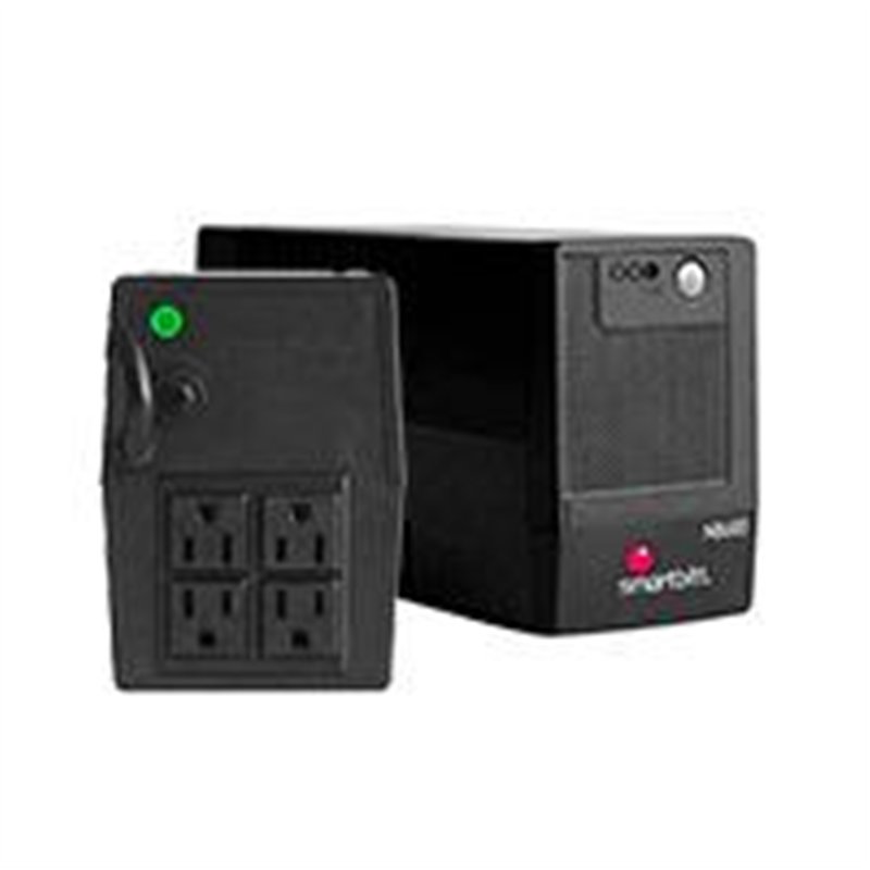NO-BREAK SMARTBITT 600VA/300 W, CLAVIJA NEMA 5-15P, 4 CONTACTOS TIPO NEMA 5-15R, TODOS CON RESPALDO DE BATERIAS, REGULACION Y SU