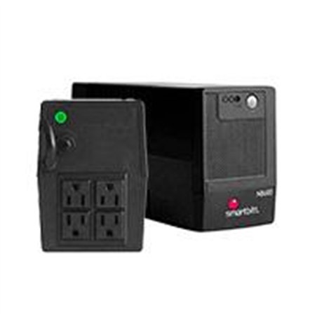 NO-BREAK SMARTBITT 600VA/300 W, CLAVIJA NEMA 5-15P, 4 CONTACTOS TIPO NEMA 5-15R, TODOS CON RESPALDO DE BATERIAS, REGULACION Y SU
