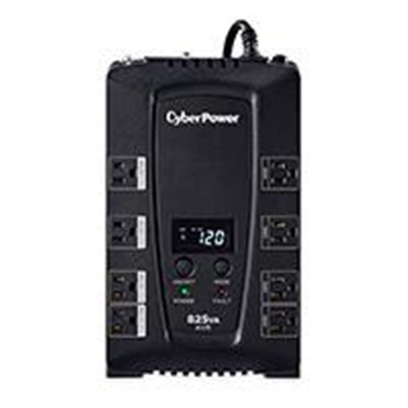 NO BREAK CYBERPOWER CP825AVRLCD 825VA/ 450 WATTS, INTERACTIVO, TORRE, 8 NEMA 5-15R, 4 RESPALDO Y 4 SUPRESIN, 3 AÑOS DE GARANTA, 